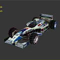 Blue And White Malaysia Sponsored Formula Racing Car With Streamlined Body And Large Wheels