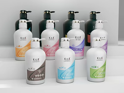 E.E Brand Bathroom Toiletries With Variety Of Scents In Pump Bottles For Online Shop 3d model