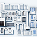 European-style windows 3d model