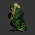Two Fluffy Sloth Characters With Green And Yellow Fur Standing Together
