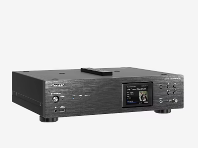Sleek Black Pioneer Headphone Audio System With Digital Display And Music Playback Controls 3d model