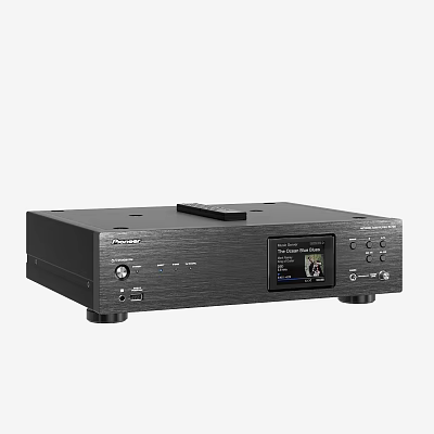 Sleek Black Pioneer Headphone Audio System With Digital Display And Music Playback Controls 3d model