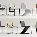 Modern Dining Chairs With Various Designs Different Styles And Sleek Material Finishes 3d model