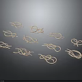 Scattered Metal Paper Clips In Various Shapes On Dark Background Surface