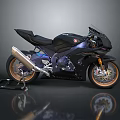 Modern Black Sport Motorcycle With Sleek Design Shiny Exhaust And Gold Wheels