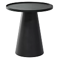 Modern Minimalist Black Side Table With Round Top And Conical Base 3d model