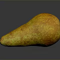 Realistic Yellow Speckled Pear On Dark Reflective Surface With Smooth Texture