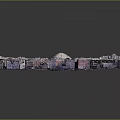 Aerial View Of Dense Urban Buildings With Central Domed Structure And Historic Architecture