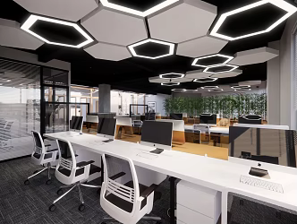 modern public office area office 3d model