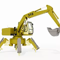 Yellow Functional Excavator 316 With Spider Like Legs And Front Bucket