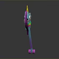 Colorful Unicorn Shaped Household Item With Purple Mane And Rainbow Horn Long Handle Pink Base