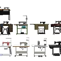 Modern Sewing Machine Equipment Old-fashioned Sewing Machine 3d model