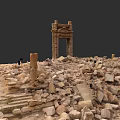 Historic Stone Station Exterior With Archway Steps And Scattered Ruins