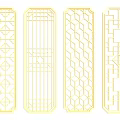 Carved Golden Openwork Panels With Multiple Different Geometric And Traditional Patterns 3d model