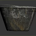 Old Rusted Metal Washbasin With Peeling Paint And Aged Vintage Appearance