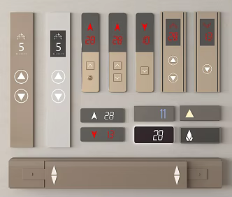 Modern elevator switch elevator button key elevator display 3d model