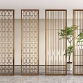 Modern Screen Partition Metal Partition Hollow Screen Living Room Partition Wall 3d model
