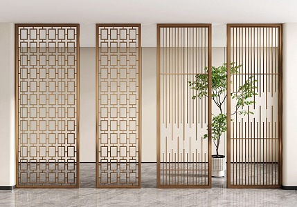 Modern Screen Partition Metal Partition Hollow Screen Living Room Partition Wall 3d model