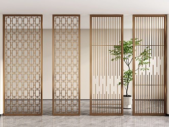 Modern Screen Partition Metal Partition Hollow Screen Living Room Partition Wall 3d model