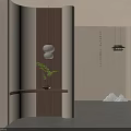 Minimalist Interior Design With Wooden Wall Hanging Lantern Green Plant And Stone Ornaments