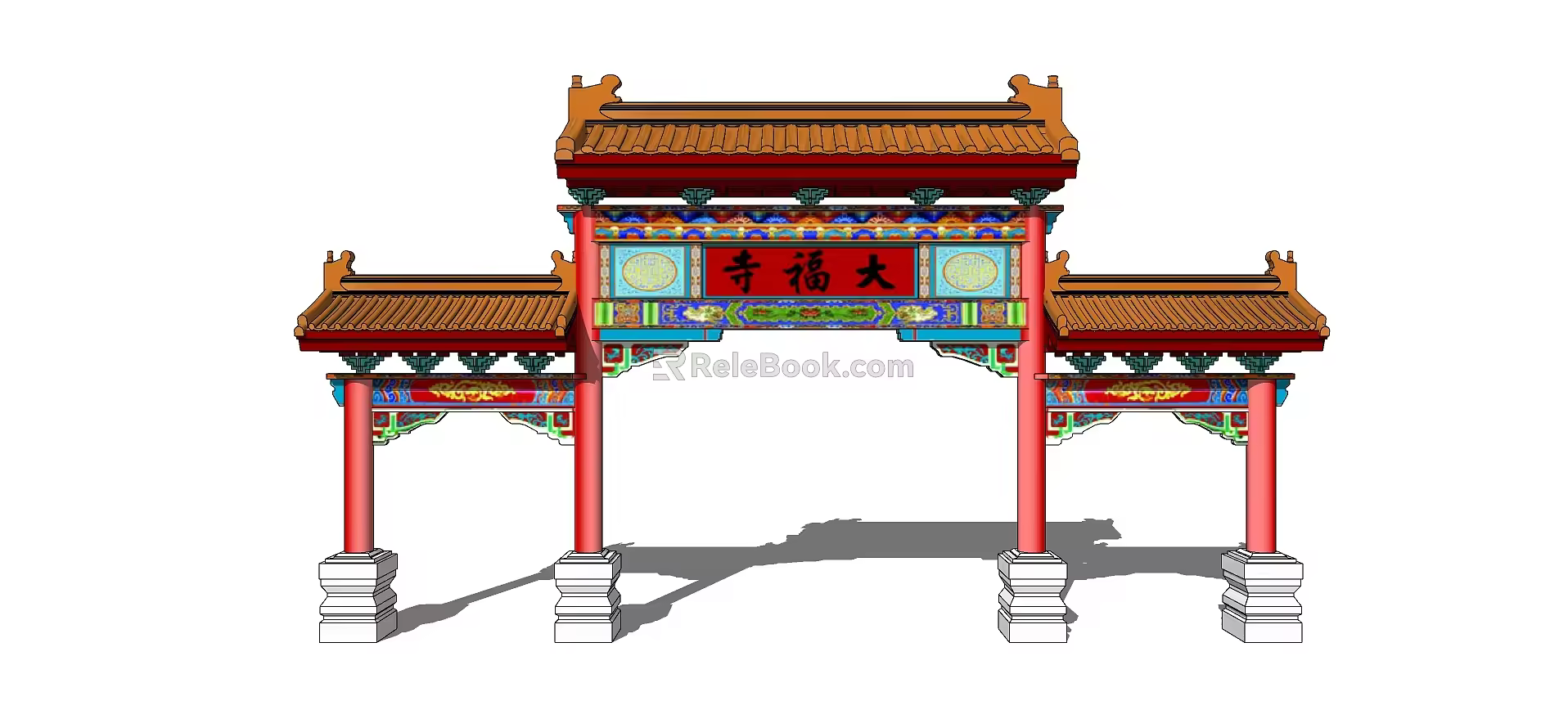 Chinese-style archway 3d model