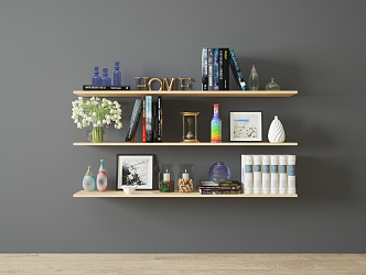 Modern Wall Shelf Ornaments 3d model