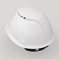 White Hard Hat With Ventilation Holes And Protective Brim Design 3d model