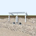 Information analysis diagram of cross section of geological bottom layer of pedestrian bridge 3d model