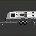 Modern Travel Trailer Interior Design With Open Layout Kitchen And Storage Cabinets 3d model