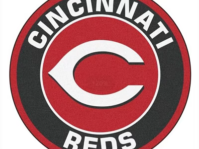Cincinnati Reds Logo Round Area Rug Featuring Red Black White Circular Design 3d model