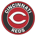 Cincinnati Reds Logo Round Area Rug Featuring Red Black White Circular Design