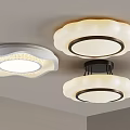 Modern Ceiling Lighting Combinations With White And Beige Round Decorative Lamps 3d model