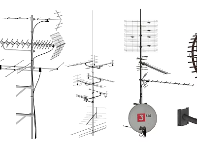 Industrial Antenna Equipment Featuring Various High Gain Types And Sturdy Structures 3d model