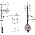 Modern antenna TV signal antenna combination 3d model