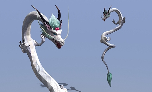 Little White Dragon 3d model