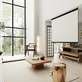 Modern Duplex Living Room with Sofa Coffee Table and Windows