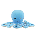 Cute Blue And Orange Octopus Plush Toy With Soft Tentacles And Smiling Face