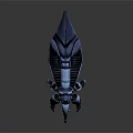 Detailed Blue Mechanical Sci Fi Creature With Winged Body And Multiple Legs 3d model