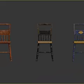Colorful Wooden Leisure Chairs With Painted Frames In Orange Black Beige Blue Yellow