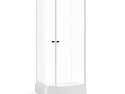 Modern Bathroom Suite With Transparent Glass Shower Enclosure And White Base 3d model