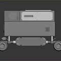 Modern Mobile Machine With Control Panel Knobs Vents And Rolling Wheels