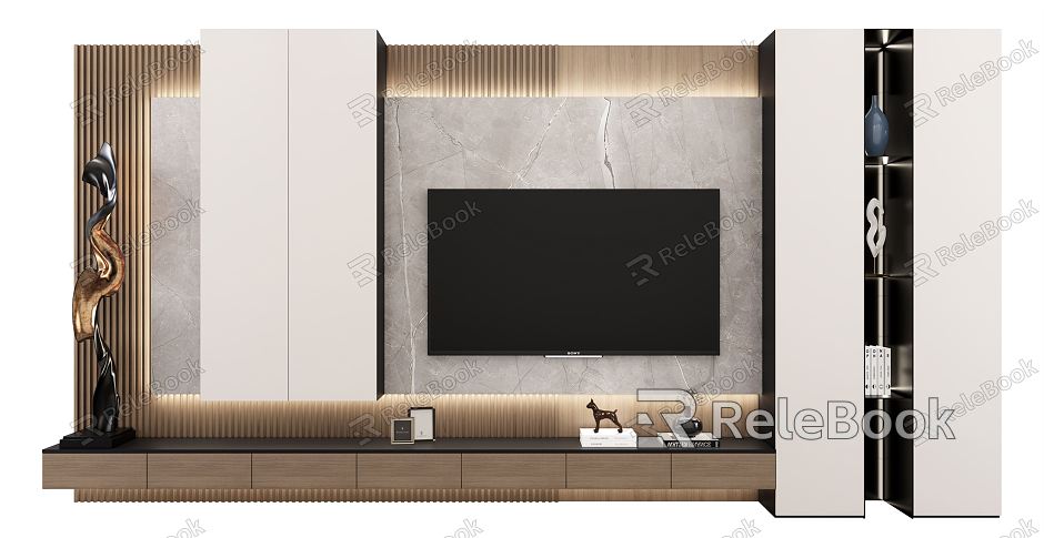 Modern TV Background Cabinet TV Background Wall TV Cabinet model