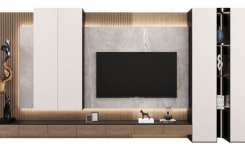 Modern TV Background Cabinet TV Background Wall TV Cabinet 3d model