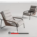 Modern Single Sofa With Light Gray Cushion And Sleek Metal Frame Design