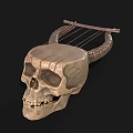 Creative Decorative Skull Shaped Household Decor Item With Strings And Bone Like Texture