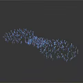 Abstract Flowing Particle Formation With Red And White Dots On White Background