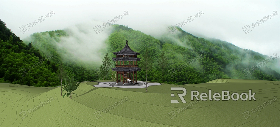 Chinese-style pavilion, lookout pavilion, leisure pavilion model