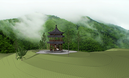 Chinese-style pavilion, lookout pavilion, leisure pavilion 3d model