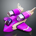 Purple Toy Spaceship With Double Engines White Pink Accents And Sci Fi Design