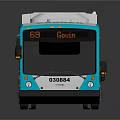 Modern Shenzhen Bus With Colorful White Blue Green Yellow Exterior And Windows